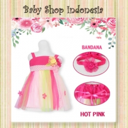 dress pesta tutu anak pink  large